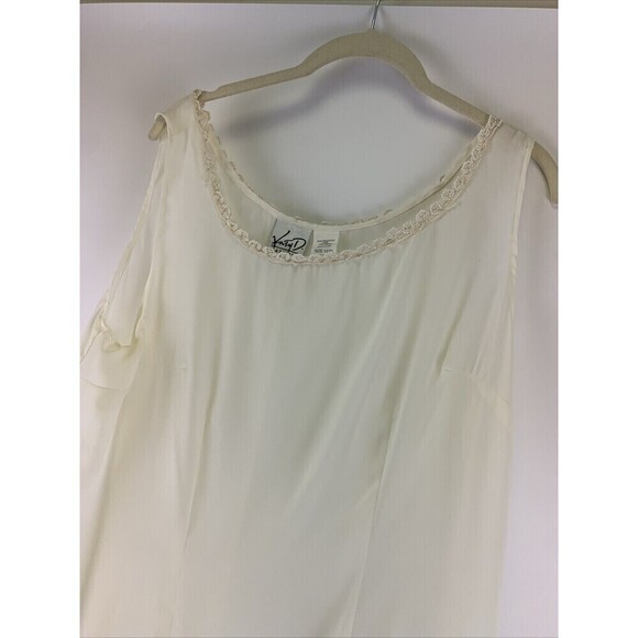 Kathryn Deene Nightgown Ivory Sleeveless Long Maxi Lace Trim Hem Womens 14/16 - Picture 4 of 15
